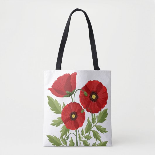 Poppy bloeiende vrolijke zomerbloemen tote bag (Voorkant)