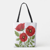 Poppy bloeiende vrolijke zomerbloemen tote bag (Achterkant)