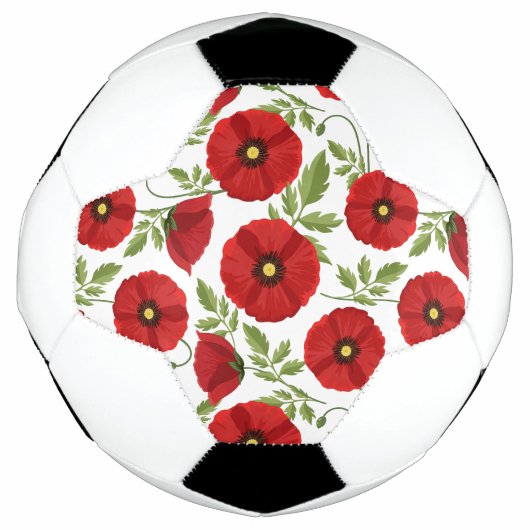 Poppy bloeiende vrolijke zomerbloemen voetbal (Voorkant)