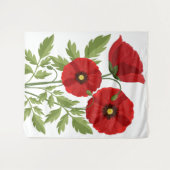Poppy bloeiende vrolijke zomerbloemen wandkleed (Voorkant (horizontaal))
