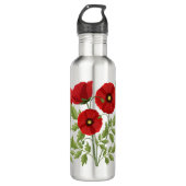 Poppy bloeiende vrolijke zomerbloemen waterfles  (Voorkant)