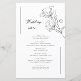 Poppy bloem chique elegante bruiloft menu