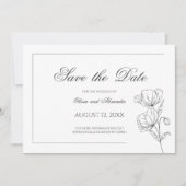 Poppy bloem chique elegante bruiloft opslaan van d save the date (Voorkant)