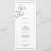 Poppy bloem elegante chique bruiloft menu (Voorkant)