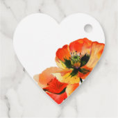 Poppy Bloem Rode Klassieke Thematische Bruiloft Bedankjes Labels (Achterkant)