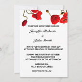 Poppy Bloemen Bloemen Rood Wit Cool Trendy bruilof Kaart (Voorkant)