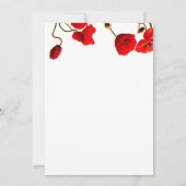 Poppy Bloemen Bloemen Rood Wit Cool Trendy bruilof Kaart (Achterkant)