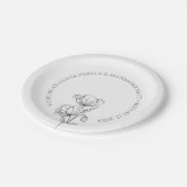 Poppy bloemen eenvoudige elegante bruiloft papieren bordje (Gekanteld)