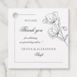 Poppy bloemen elegante bruiloft bedankjes labels