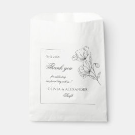 Poppy bloemen elegante bruiloft bedankzakje