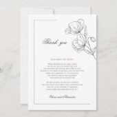 Poppy bloemen elegante bruiloft dank je kaart (Voorkant)