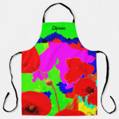 Poppy Bloemen Kleurrijke Artsy Bloemen Aangepaste  Schort (Voorkant)