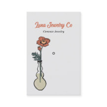 Poppy Bloemen Sieraden op Lichtgrijze Pin