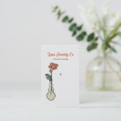 Poppy Bloemen Sieraden op Lichtgrijze Pin Visitekaartje (Staand voorkant)