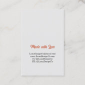 Poppy Bloemen Sieraden op Lichtgrijze Pin Visitekaartje (Achterkant)