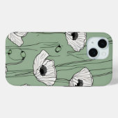 Poppy bloemen tekenen groene bloementelefoon geval Case-Mate iPhone case (Achterkant (horizontaal))