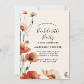 Poppy bloemen vrijgezellenfeest kaart (Voorkant)