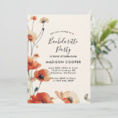 Poppy bloemen vrijgezellenfeest kaart (Staand voorkant)