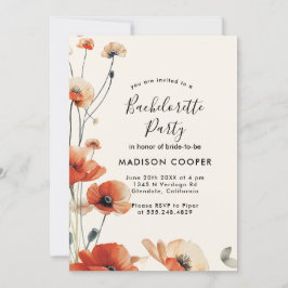 Poppy bloemen vrijgezellenfeest kaart