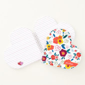 Poppy bloemenpatroon koraal script naam hart notitieboek (Binnen)