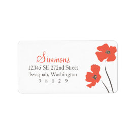 Poppy Blossom Adreslabel Etiket