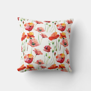 Poppy Blossom: eenvoudige naadloze achtergrond. Kussen