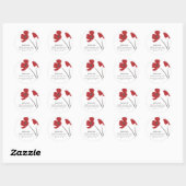Poppy Blossom ronde adreslabel Ronde Sticker (Vel)