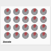 Poppy Blossom ronde adreslabel Ronde Sticker (Vel)