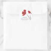 Poppy Blossom ronde adreslabel Sticker (Tas)
