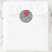 Poppy Blossom ronde adreslabel Sticker (Tas)