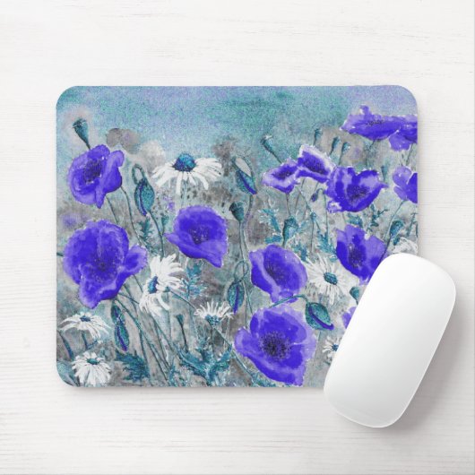 "Poppy Blue" Mousepad Muismat (Met muis)