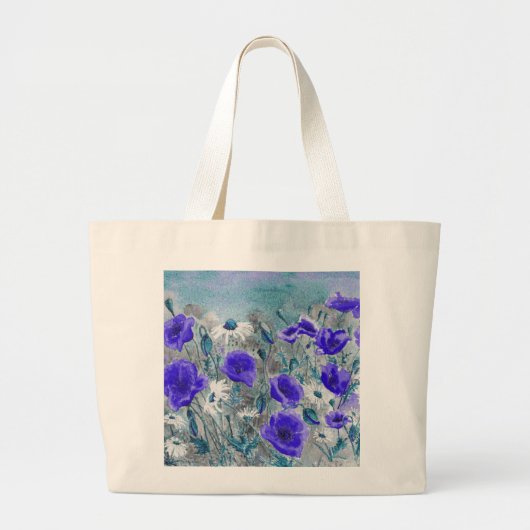 "Poppy Blue"-tas Grote Tote Bag (Voorkant)
