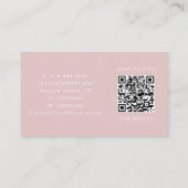 POPPY Blush Pink Artist Hair Stylist Logo QR Code Visitekaartje (Achterkant)