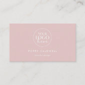 POPPY Blush Pink Artist Hair Stylist Logo QR Code Visitekaartje (Voorkant)