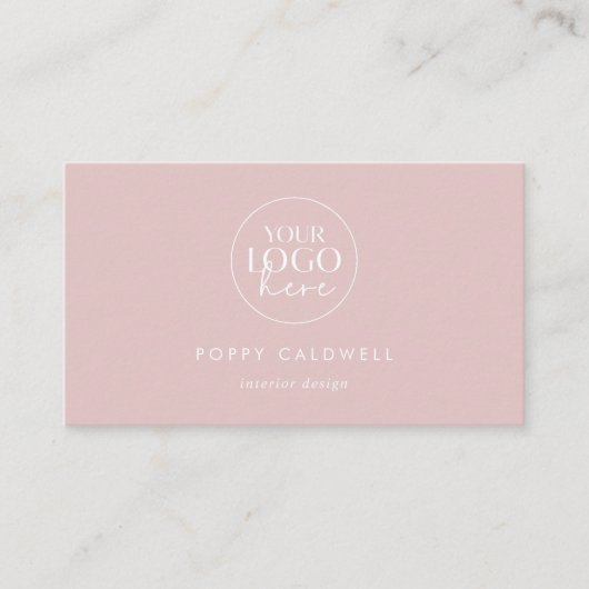 POPPY Blush Pink Artist Hair Stylist Logo QR Code Visitekaartje (Voorkant)