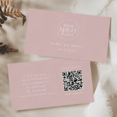 POPPY Blush Pink Artist Hair Stylist Logo QR Code Visitekaartje