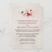 Poppy Boeket bruiloft uitnodigingen (Voorkant / Achterkant)