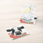 Poppy Boerderij - Koe met bloemen Kartonnen Onderzetters (Insitu)