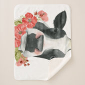 Poppy Boerderij - Koe met bloemen Sherpa Deken (Voorkant)