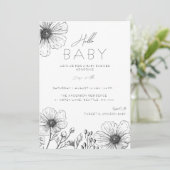 Poppy Bohemian Baby shower Invitation Kaart (Staand voorkant)