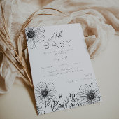 Poppy Bohemian Baby shower Invitation Kaart