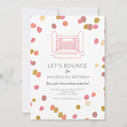 Poppy Bounce House Party nodigt uit Kaart (Voorkant)