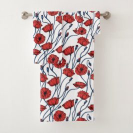 Poppy Bouquet Bad Handdoek