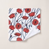 Poppy Bouquet Bad Handdoek (Wasdoekje)
