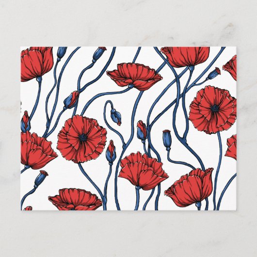 Poppy Bouquet Briefkaart (Voorkant)