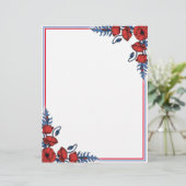 Poppy Bouquet Letterhead (Staand voorkant)