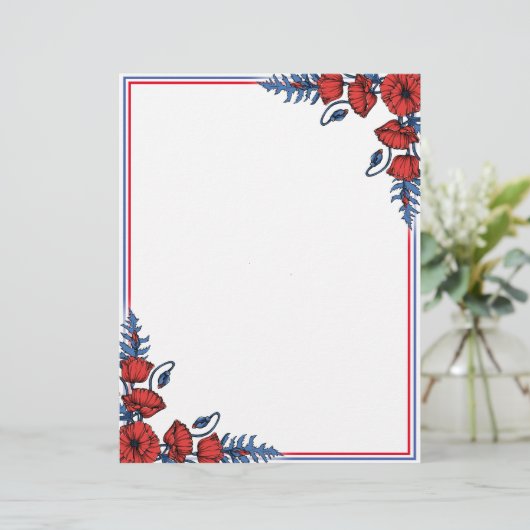 Poppy Bouquet Letterhead (Staand voorkant)