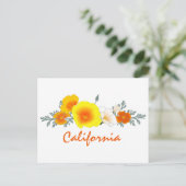 Poppy Bouquet met California Text Briefkaart (Staand voorkant)