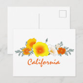 Poppy Bouquet met California Text Briefkaart (Voorkant / Achterkant)