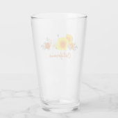 Poppy Bouquet met California Text Glass Cup Glas (Achterkant)